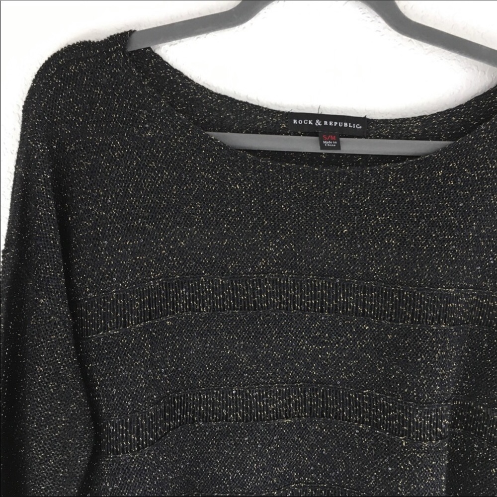 3/$15! Rock&Republic Oversized Metallic Sweater - Picture 4 of 8